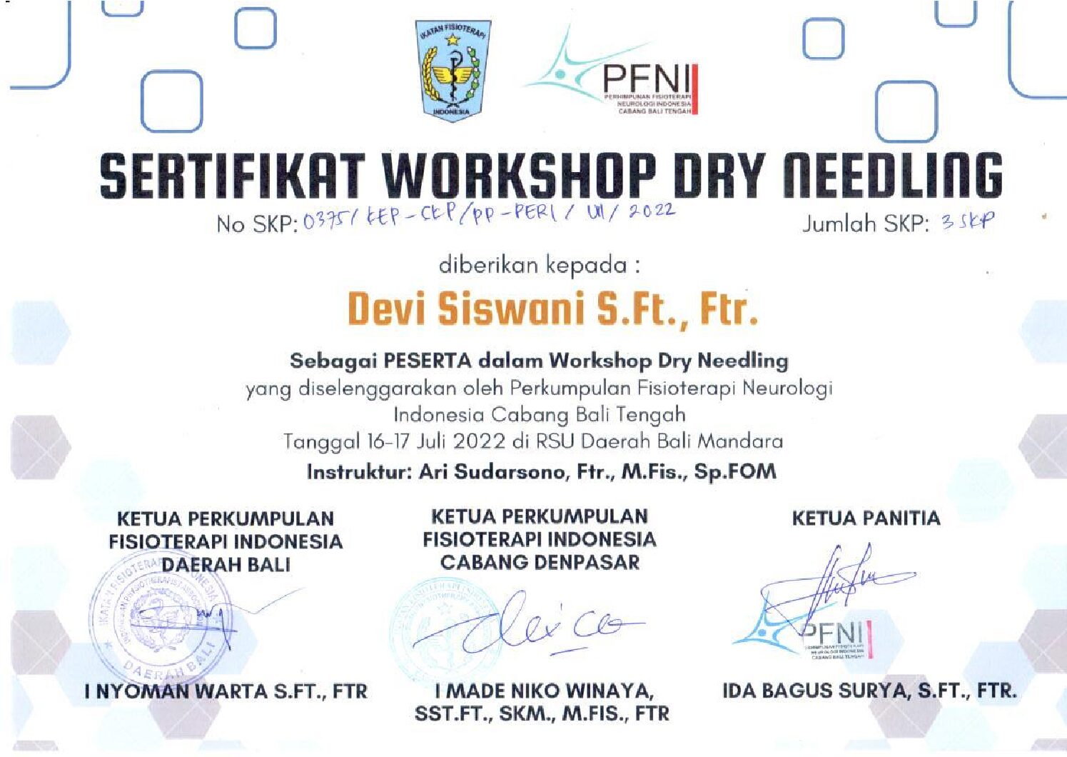 Sertifikat PFOMI